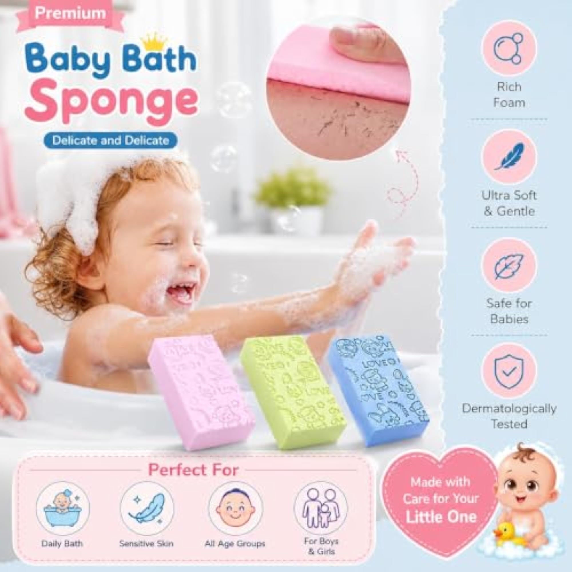 Ultra Soft Exfoliating Bath Brush, Body Scrubber