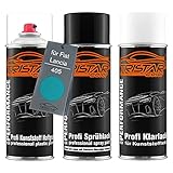 TRISTARcolor Peinture voiture Kit bombes de peinture pour pare chocs en plastique pour Fiat/Lancia 405 Bleu Edf primaire d'adhérence peinture de base vernis clair avec plastifiant