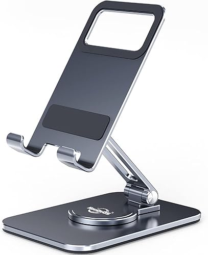 Soporte para tablet para escritorio, soporte giratorio y plegable para iPad, soporte estable de aluminio para tableta, compatible con tabletas y