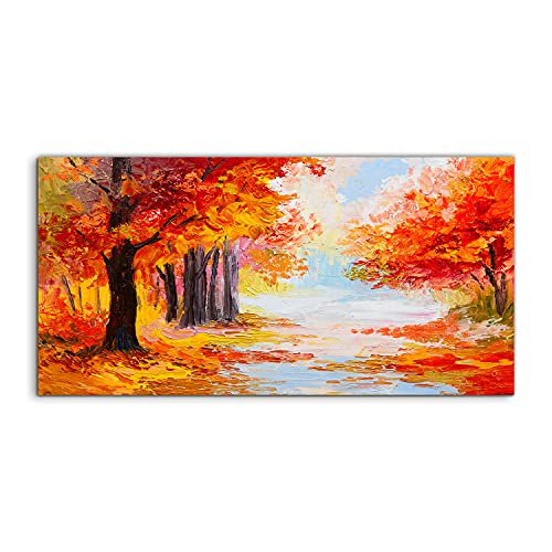 Art mural en verre trempé de sécurité photo forêt automnale