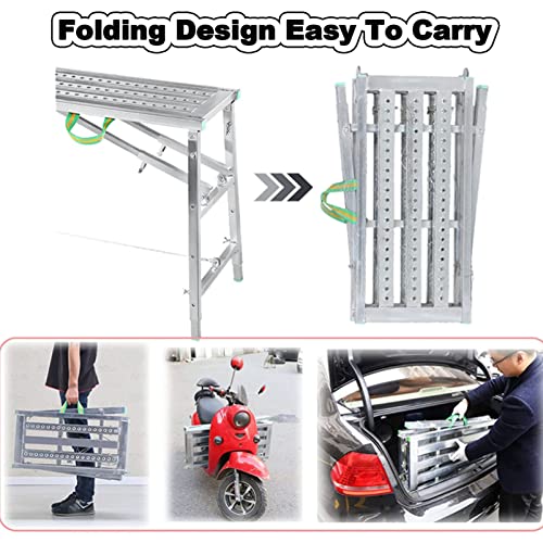 Plataforma de trabajo regulable de acero galvanizado con andamio plegable 4