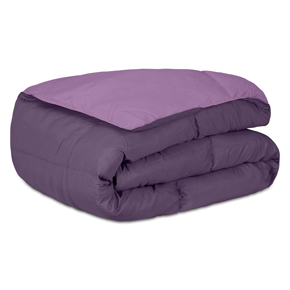 DECASATEXTIL ®- Edredon Nórdico Bicolor - 350gr/m2 Fibra- Relleno nórdico - Reversible - Tacto Ultra Suave, cómodo, Ligero(Cama 90/105-180x220cm, Malva)