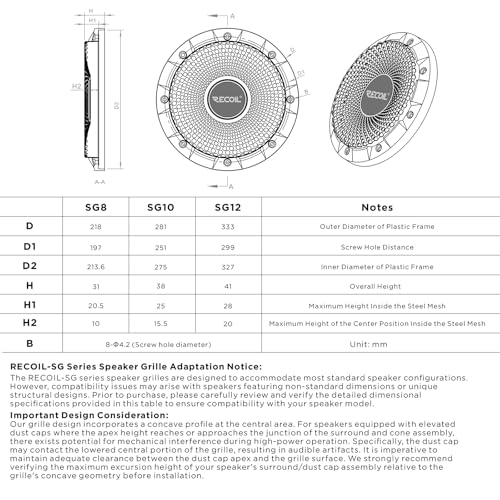 Image of RECOIL 12-Inch High Excursion Black Steel Mesh Subwoofer Grille (12 inch)