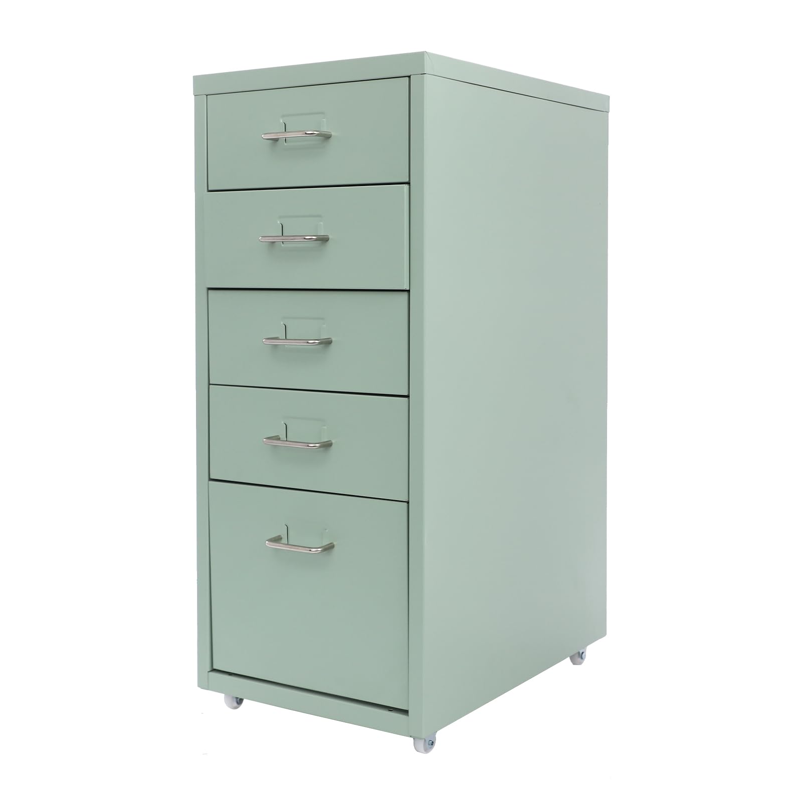 Armoire de classement avec roulettes, poignées lisses, armoire en métal, avec 5 tiroirs, 28 x 41 x 69 cm, charge maximale 50 kg, armoire de classement moderne pour chambre à coucher