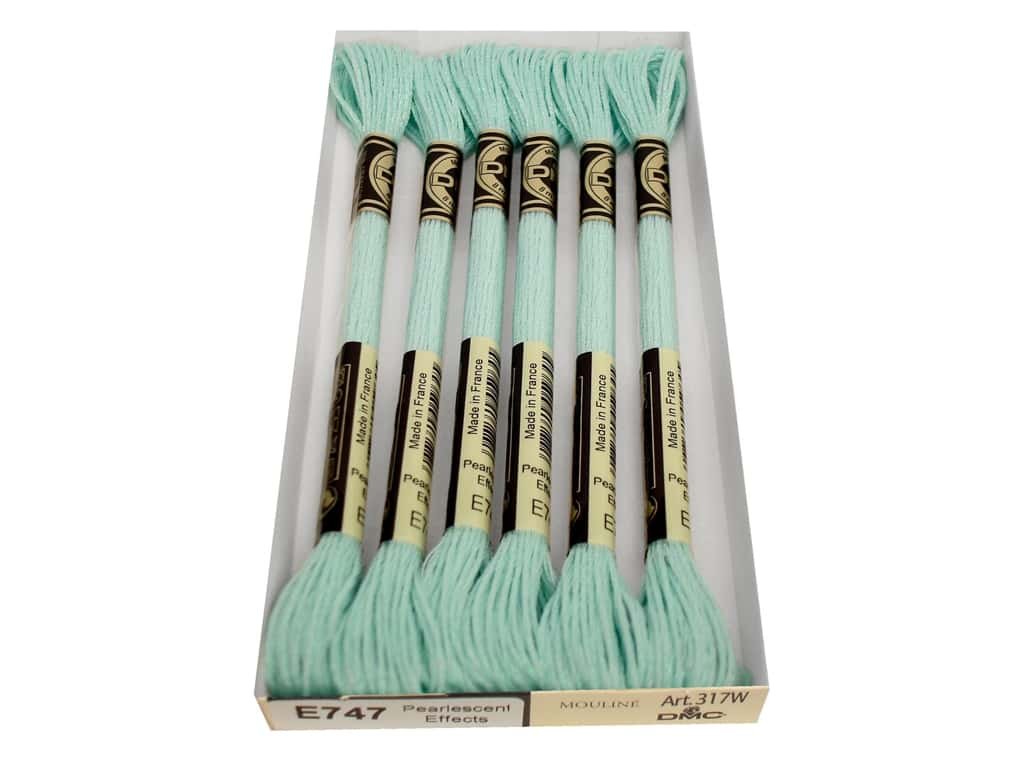 Fil à broder DMC effets de lumière E747 Baby Blue lot de 6 échevettes de 8m