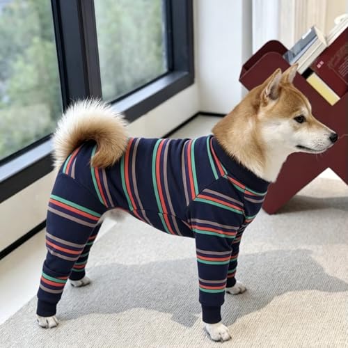 Image of Recovery Suit for Dogs After Surgery Dog Onesie Surgery Recovery Suit for Female Male Dogs Recovery Shirt for Abdominal Wounds or Skin Diseases Bodysuit Dogs Pajamas(Strip,XS)