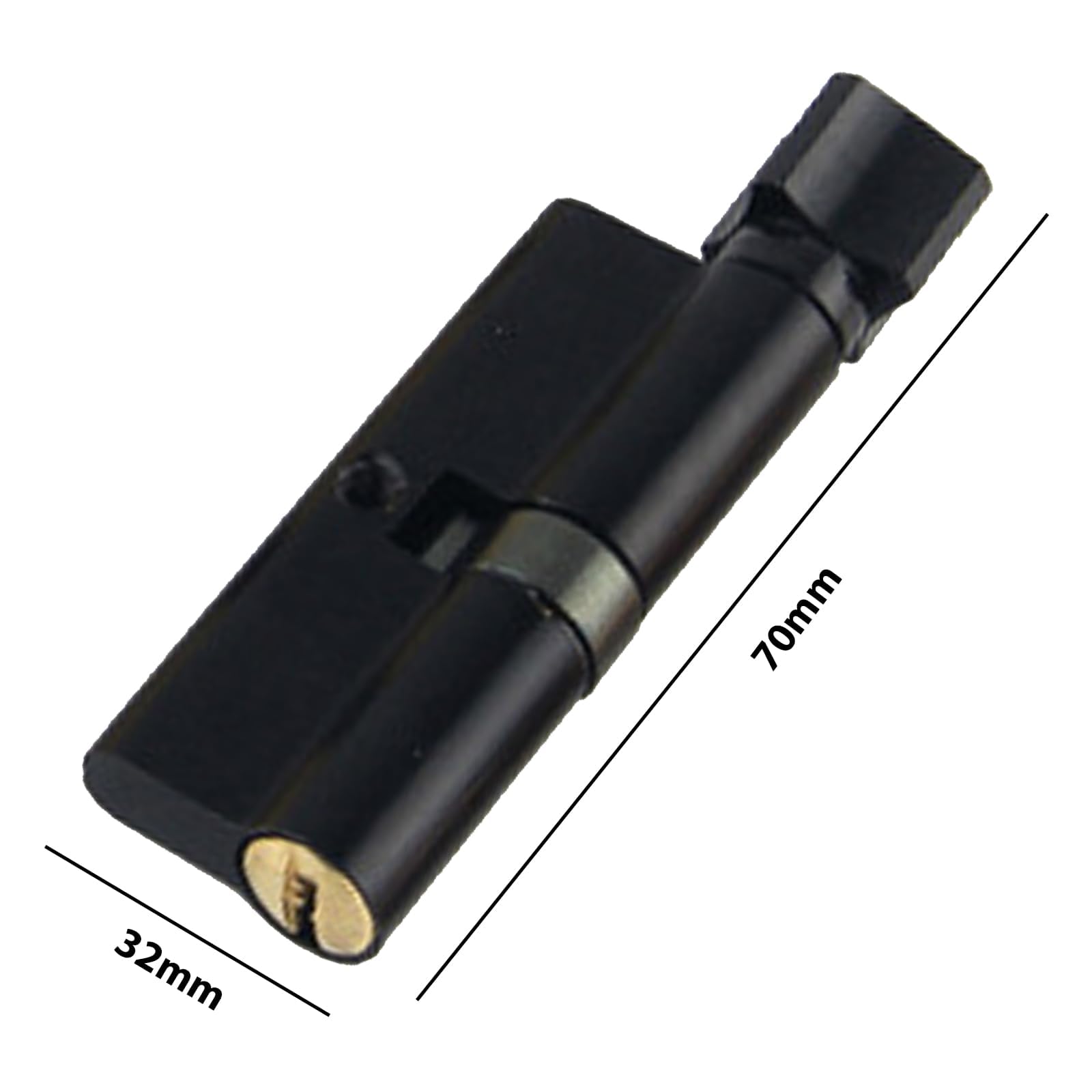 IUSOT Matt Black Thumb Turn Euro Cylinder Lock 35T/35 (70mm), Thumb Turn Lock with 3 Standard Keys, Door Barrel Lock - Image 2
