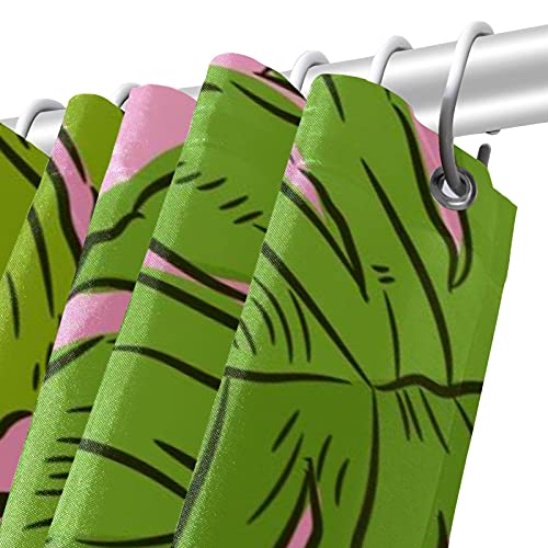 Rideau de douche feuilles de monstera violettes et colibri roses 183 cm
