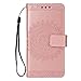 Produktbild Sony Xperia XA2 Hülle, SONWO Premium Prägung Mandala PU Lederhülle Flip Brieftasche Hülle Cover Schale Ständer Etui Wallet Tasche Case Schutzhülle für Sony Xperia XA2, Rosa