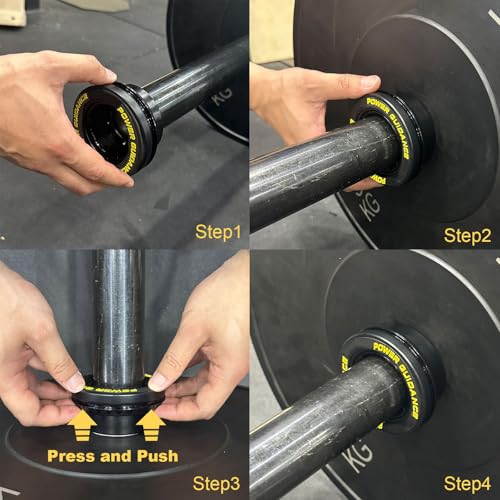 POWER GUIDANCE 50mm Barbell Clamps Barbell Collars, Quick Release Weight Olympic Barbell Clips for Bars, Non-Slip Olympic Barbell Clamps for Workout Weightlifting Fitness Training - Thumbnail 3