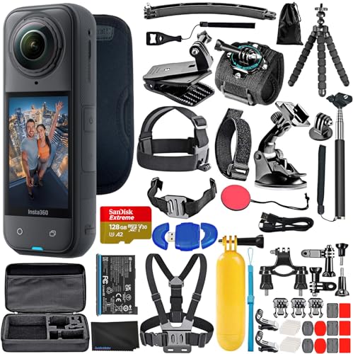 Bundle It Better Insta360 X5 - Waterproof 8K 360° Action Camera + 50-in-1 Accessory Kit + 128GB Card + More