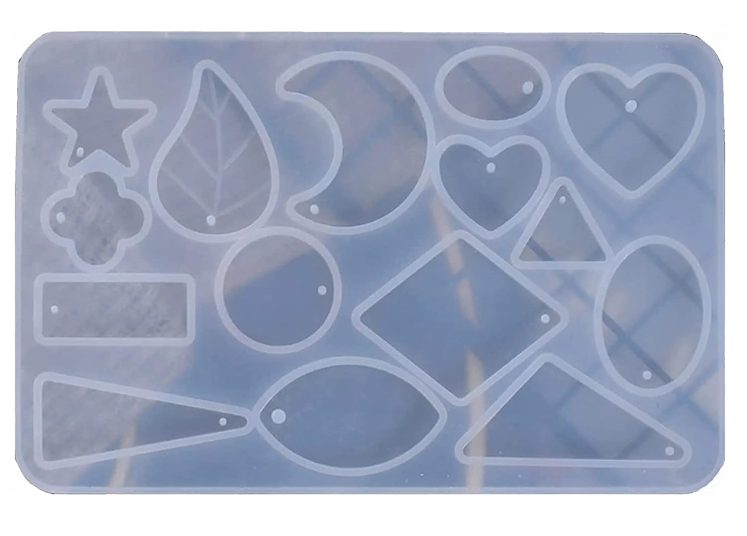 KIRA Box Creative Multishape Earring Keychain Pandent Mold Silicon Jewelry Making Mould for Resin Epoxy Casting Mould Tool for DIY(15PC Jewellery Mold(15.5 x 16.5 cm)-8) Resin, Metal