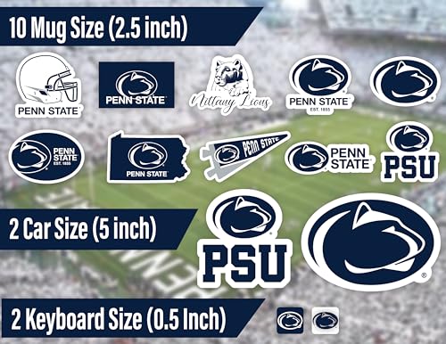 Image of Penn State Stickers & Decals 14 Pc Set, Car & Water Bottle, PSU