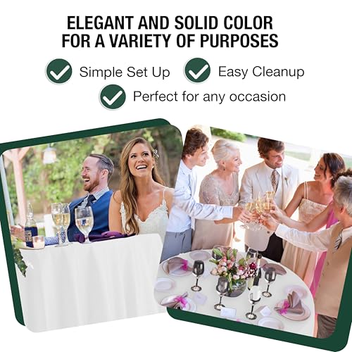 Nappe jetable pour fêtes de mariage et grands buffets ronds blancs 305cm
