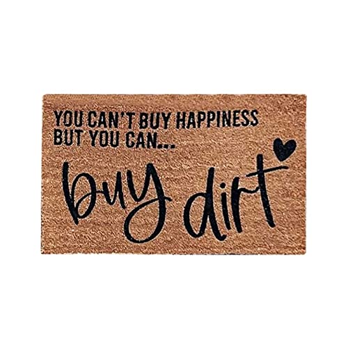Happy Welcome, zerbino 60 x 40 cm, con fondo antiscivolo, per interni ed esterni, per decorazione di terrazze e case di campagna, coperta leggera e calda (marrone, taglia unica)