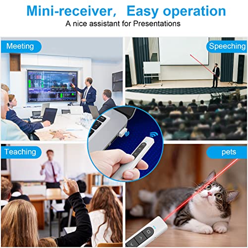 Image of Presentation Clicker Wireless Presenter Remote with Hyperlink & Volume Remote Clicker for PowerPoint Office Classroom Presentation Remote Control Pointer Slide Advancer (Battery Included)