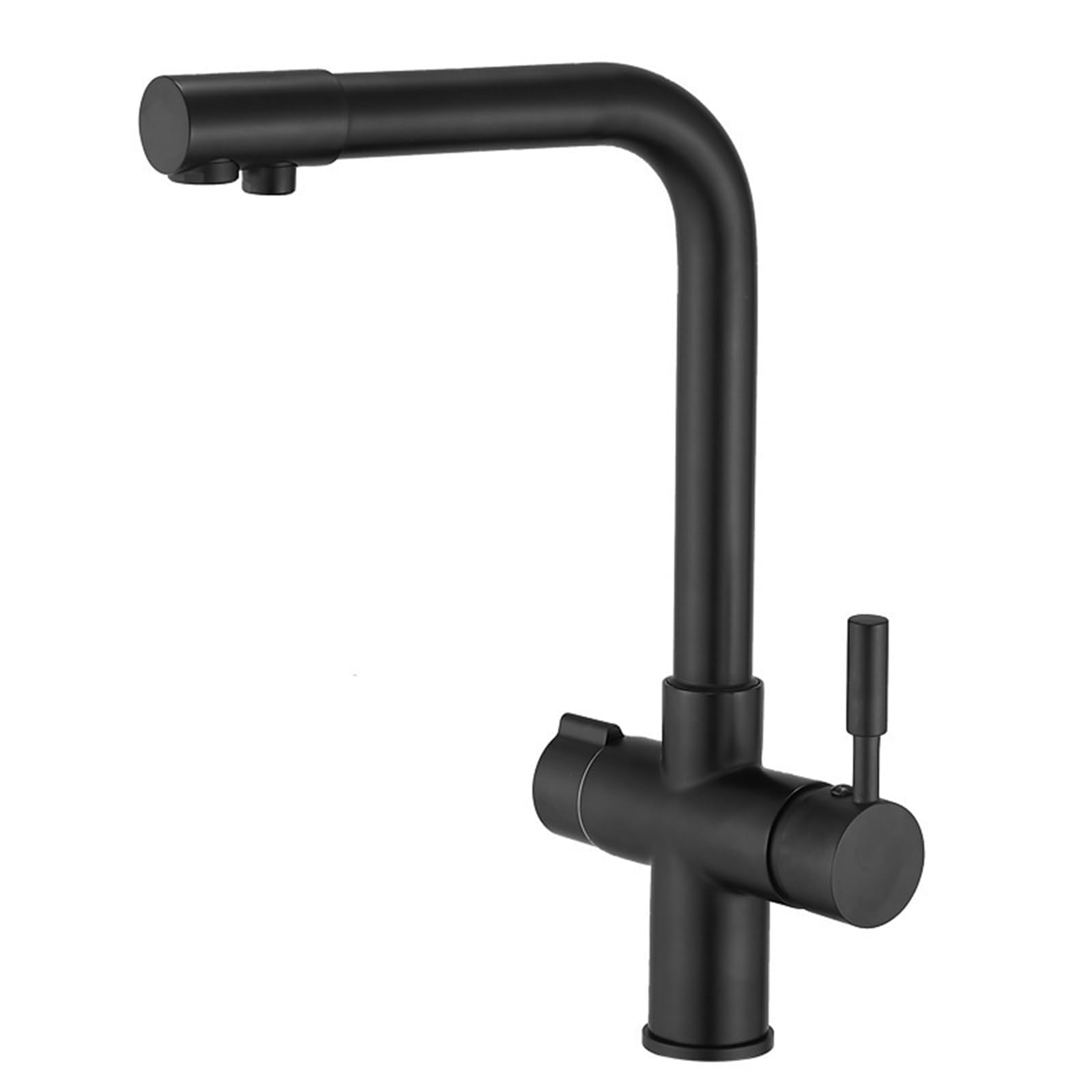 MXXQRHF 3-Way Faucet Kitchen Brass 360°Rotating Mixer Kitchen, Black