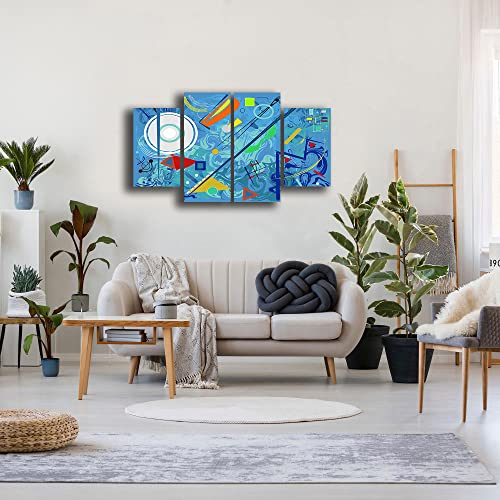 Quadro Moderno 4 pezzi stile KANDINSKY 120x70 cm