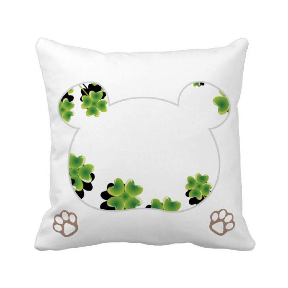 Housse de coussin carrée Motif ourson irlandais St Patrick en coton mélangé