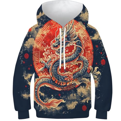 Sweat à capuche dragon 3D le cadeau d'anniversaire parfait pour ado 12-14 ans