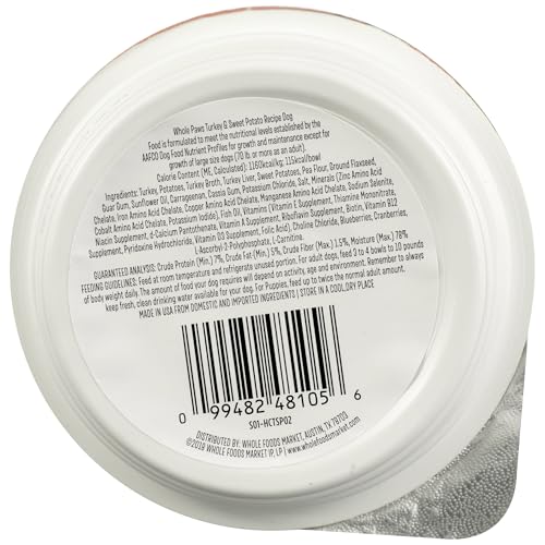 Image of Whole Paws, Grain Free Wet Dog Food, Turkey & Sweet Potato Recipe, 3.5 Ounce