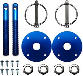 Motornets Aluminum Universal Hood pin Set kit Chrome Hardware Flip Over Chevy Ford Mopar GM Hot Rod Street Rod Drag Racing Race Muscle Car 1/2