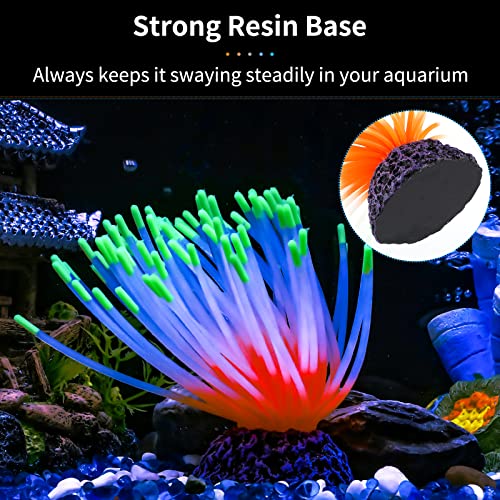 Image of Uniclife Aquarium Imitative Green Sea Urchin Ball Artificial Silicone Ornament with Glowing Effect for Fish Tank Landscape Decoration