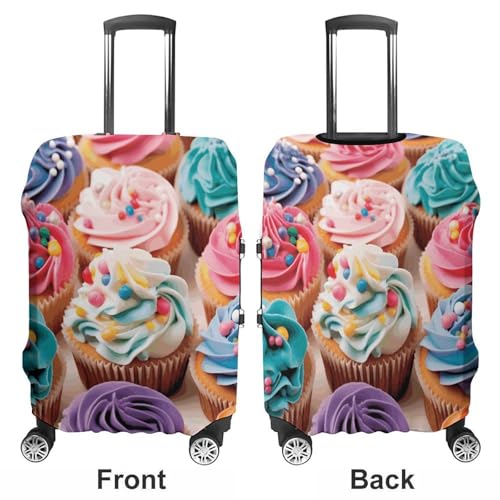 Anti-Scratch Luggage Cover Birthday Cupcakes Printed Luggage Case Protector Washable Suitcase Covers Elastic Suitcase Protector for Size S (19-21 inch) Luggage3