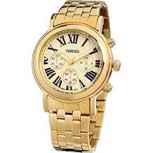 TIME100 Quartz Watch for Men Stainless Steel Moon Phase Calendar Display Waterproof Watch