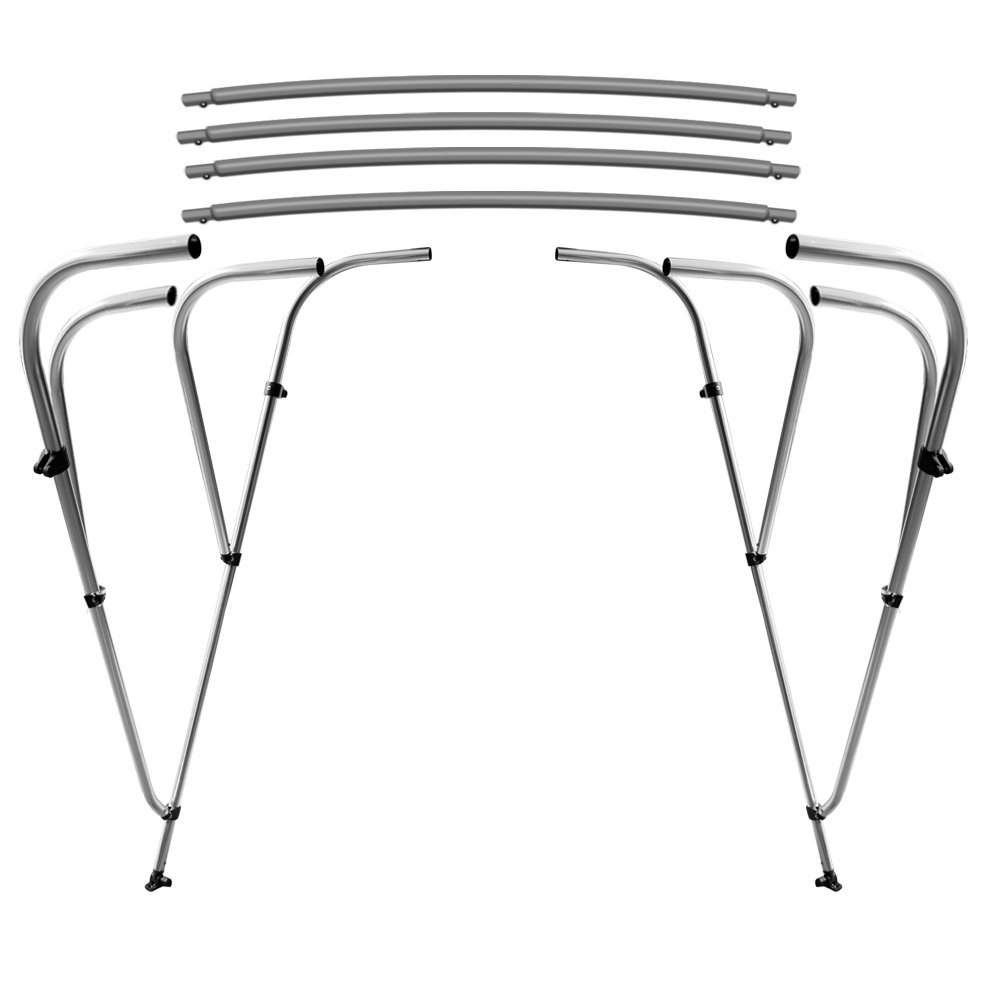 Leader Accessories Pacific Blue 4 Bow 8'L x 54" H x 91"-96" W Bimini Top Cover 4 Straps for Front and Rear Includes Mounting Hardwares with 1 Inch Aluminum Frame