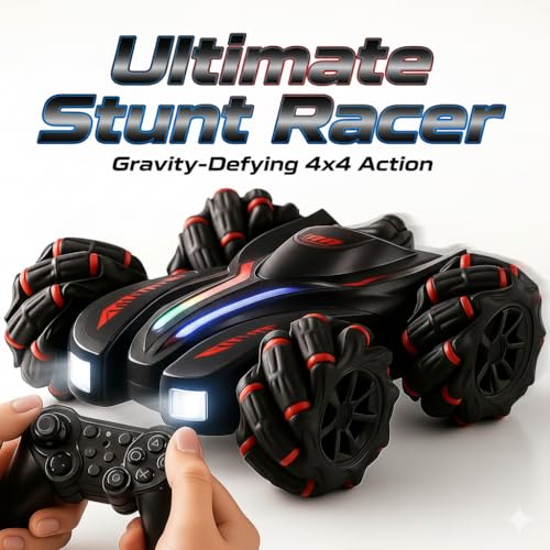 Image of Remote Control Drift Double Smoke Stunt Car | Stunt Car with Remote & Hand Gesture | 360 Rotation with Light & Sound Toy for Kids | Best Birthday Gift for 6+ Year Old Boys & Girls