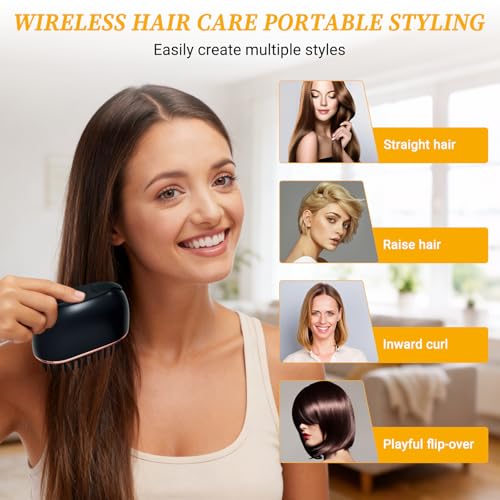 Mini plancha de pelo recargable portátil con peine miniatura 5