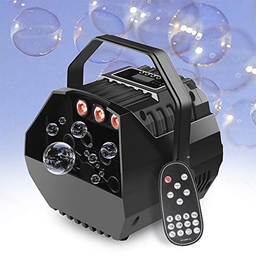 Bubble Machine, 15W Rgb 3 In 1 Bubble Machine With Colorful Led Lights And Wireless Remote Control For Kids Bubbles Blower, Stage Effect #TOP7