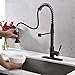 Bokaiya Commercial Brass Single Handle Farmhouse Pull Down Sprayer Spring Kitchen Sink Faucet, Oil Rubbed Bronze