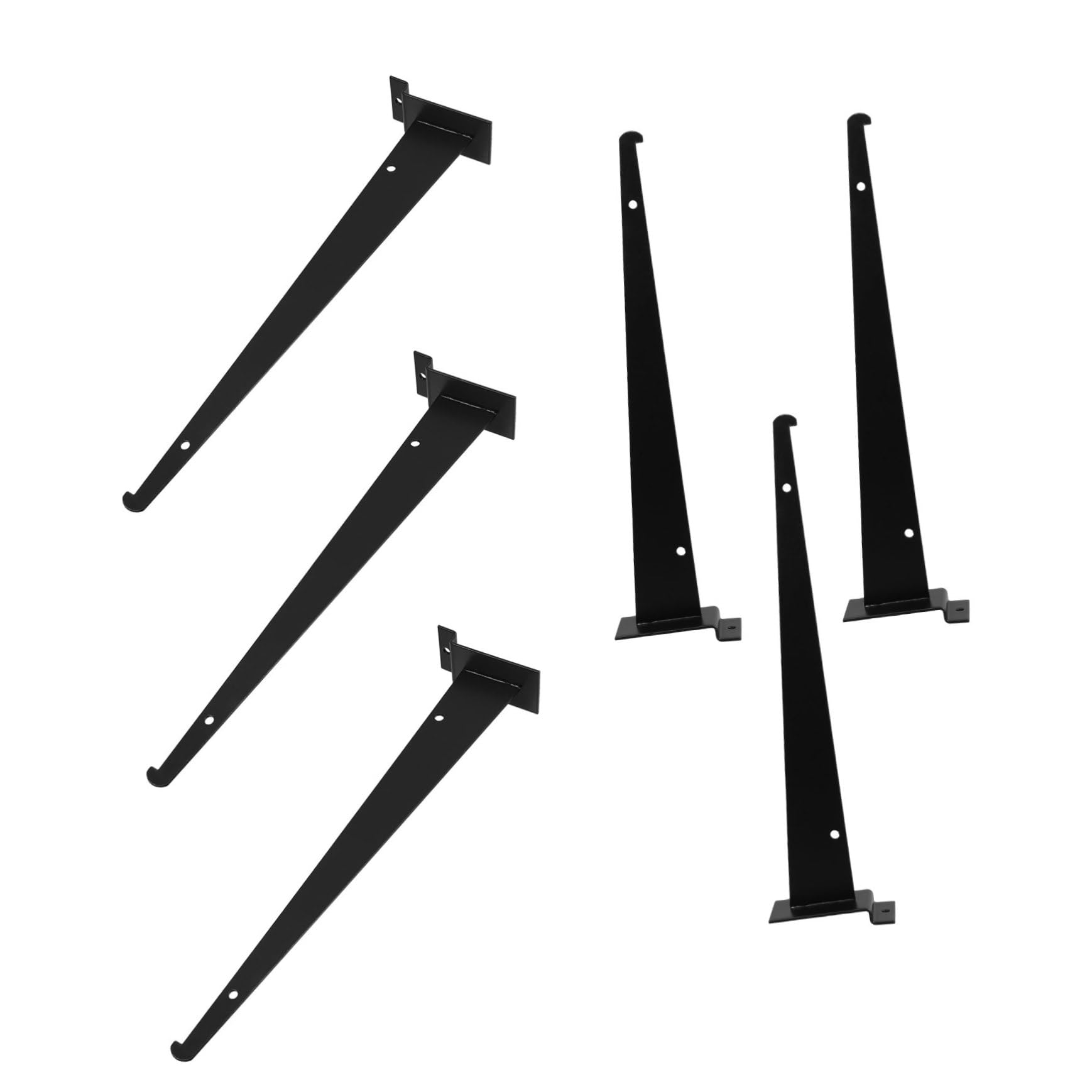 SHINEOFI 6 Stück Regalhalter aus Metall und Eisen Robuste Schwarze Wandhalterungen für Lamellenwand Einfache Montage und Vielseitige Nutzung im Supermarkt und Präsentation