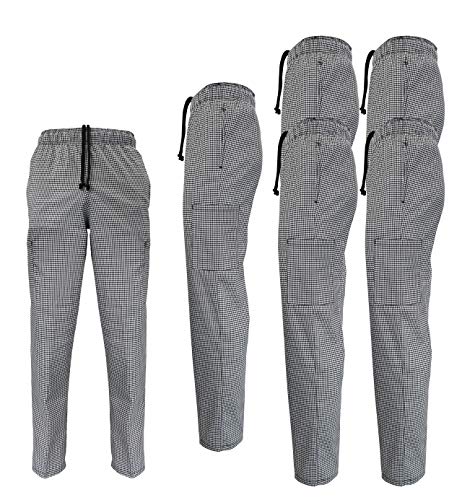 Natural Uniforms Multi-Pack Men's Classic Houndstooth Chef Pants (6, Small)