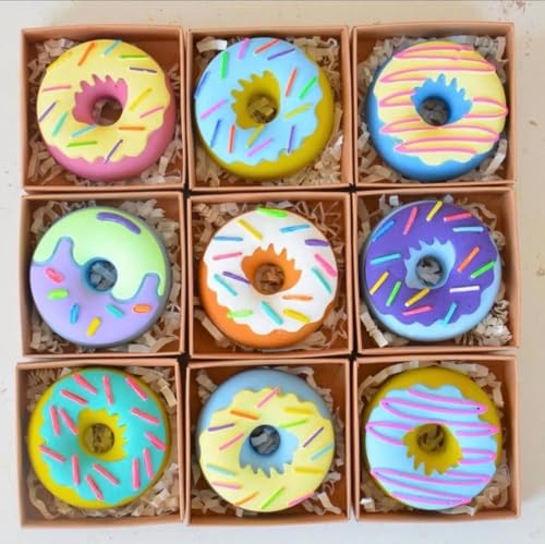 Image of EXPESIA DIY Donut Plaster Painting Kit for Kids, 6 Paintable Figurines, with Brush and 6 Colours, Creative Art and Craft Activity, Ages 2+