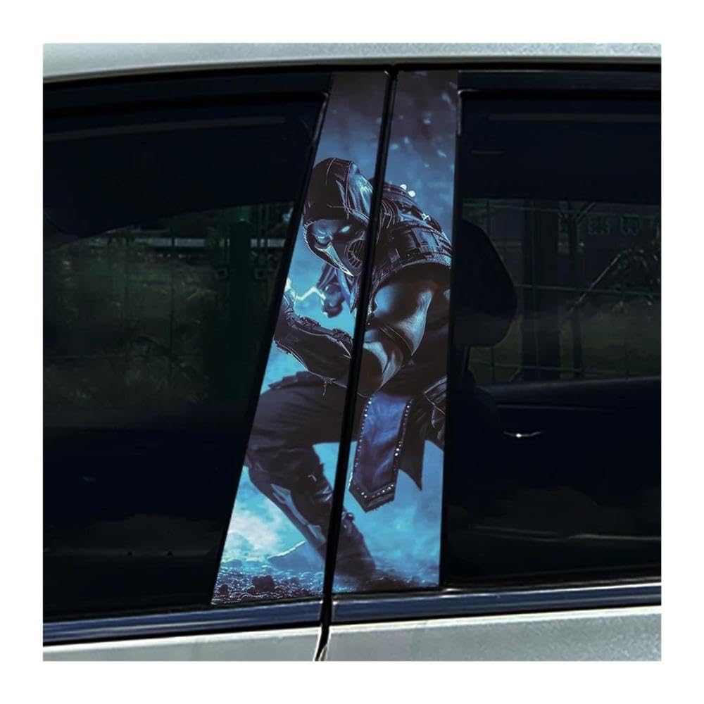 Body Parts 2PCS Car Center Pillar Sticker Lightning Raiden Thunderstruck B Pillar Protective Film Decoration(D)