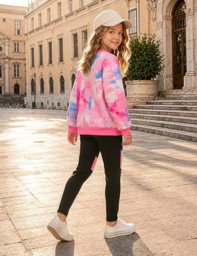 Image of Girls 2 Piece Outfits Kids Clothes Sets Sweatsuit Tracksuit Jogger Print Long Sleeve Sweatshirts Sweatpants 4-13Y