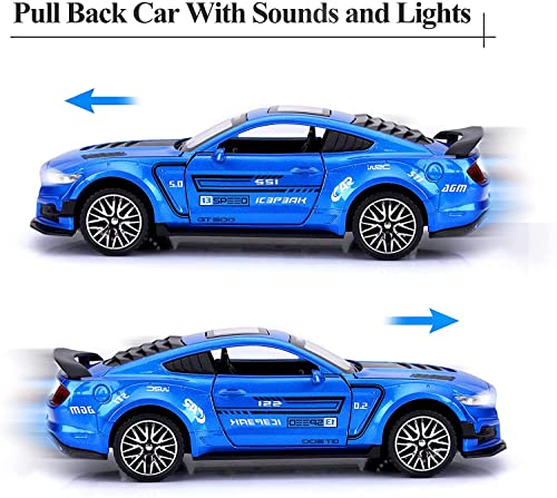 Image of Magicwand 1:32 Scale Mustaang Die-Cast Car with 4 Openable Doors Pull Back Action Lights & Music【Pack of 1】【Colors as Per Stock】