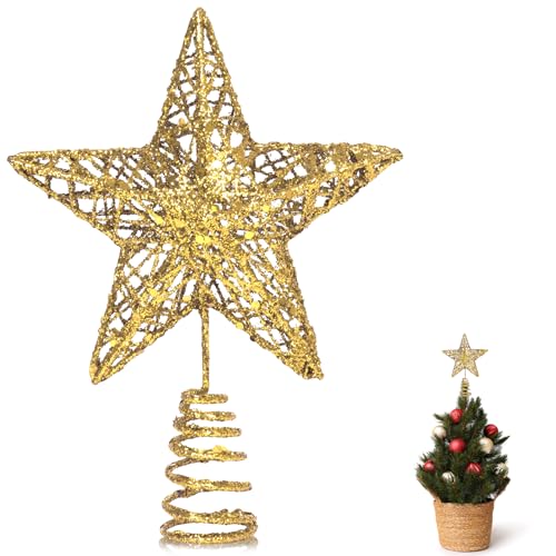 GXFCING Christbaumspitze Baumspitze Kleine Stern Glitzer 3D Metallic...