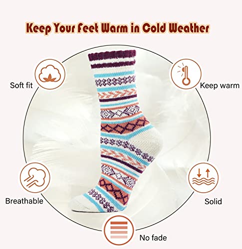 Image of Womens Wool Knit Winter Socks