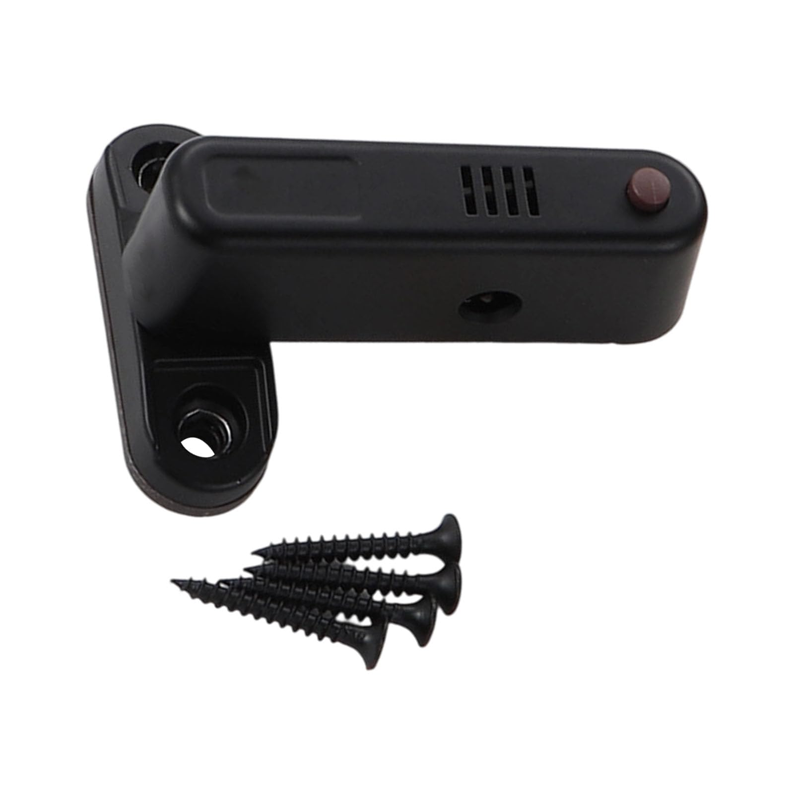 Netbiio Black Door Security Rod With Smart Alarm, Stainless Steel Latch For Reinforced Residential And Commercial Dual Protection Door Latch