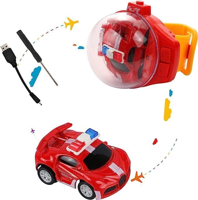 Royaldeals Toys Remote Control Car Toy for Kids, Power Battle Watch Car Toys (Pack of: 1) (Yellow-RED)