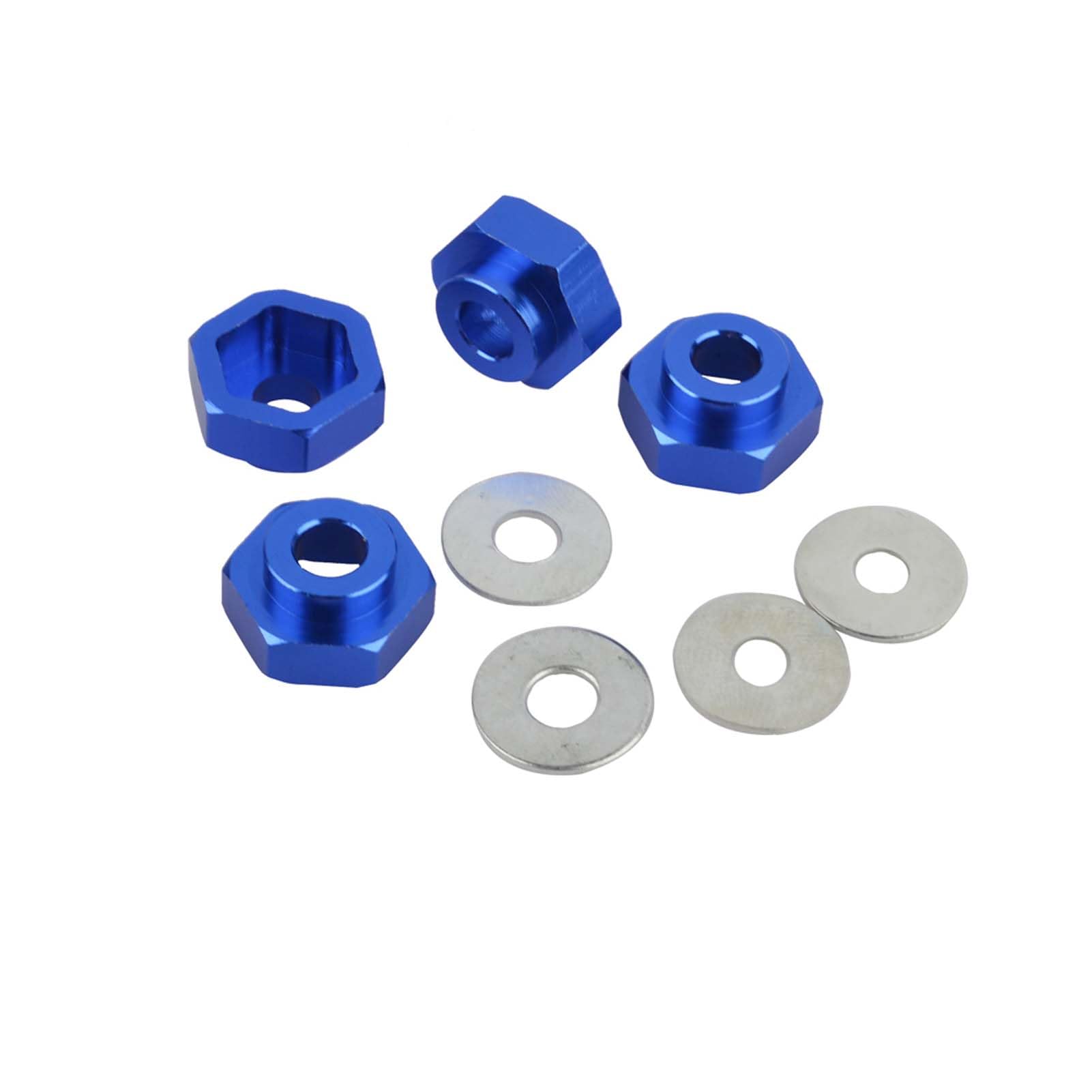 KEEDA 4PCS 12mm Turn 17mm Aluminum Alloy Wheel Rim Hex Adapter for HSP 1/10 RC Car Buggy Monster Truck Can Use 1/8 Tire Wheel(Blue) - Image 3
