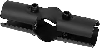 8 Sets Black 1 Inch 180 Degree Structural Pipe Connector Metal Joint Chain Link Fence Clamp, 3 Way Cross Metal Joint Stainless Steel 201 Corner Fitting End Rails Clamps, Thickness 1.7mm