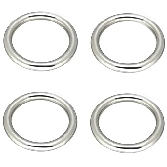 Stainless Steel 316 Round Ring Welded 5/32" x1-3/16 4mm x 30mm Marine Grade O- Rings,4 Pieces