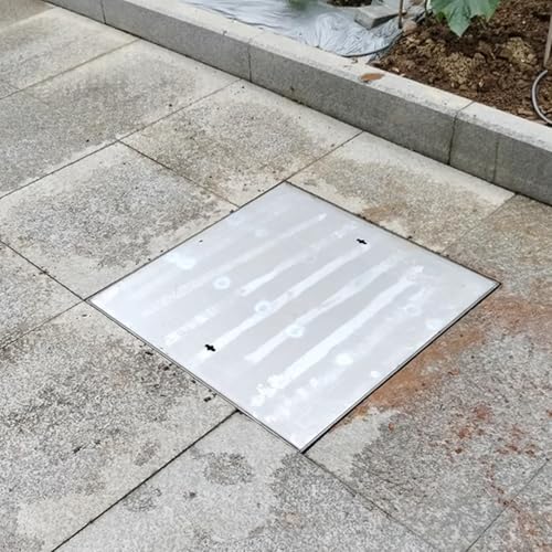 Couvercle de regard acier inoxydable 30x30 encastrable avec évacuation