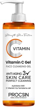 PROCSIN Vitamin C Facial Cleansing Gel, Brightening & Purifying, Skin Revitalizing & Moisturizing, Daily Deep Cleansing, 150 ML