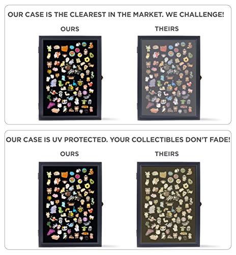 Flybold Pin Display Case Military Shadow Box Pin Collection Display Military Medal Display Case Pin With Uv Protected Anti Fade 92% Clear Display Holder Board Frame For Patch Ribbon Award 19 X 14 In Black thumb #2